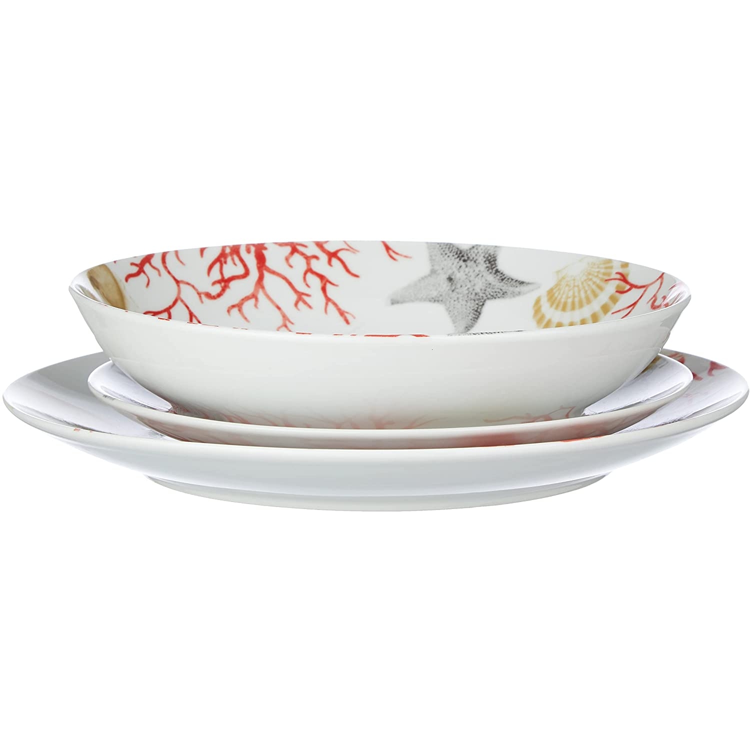 Acquista online Assiettes service 18 pièces en porcelaine et céramique Coral Excelsa